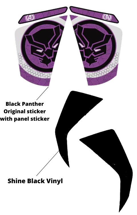 Ntorq Black Panther Side Panel Sticker with Black Sticker
